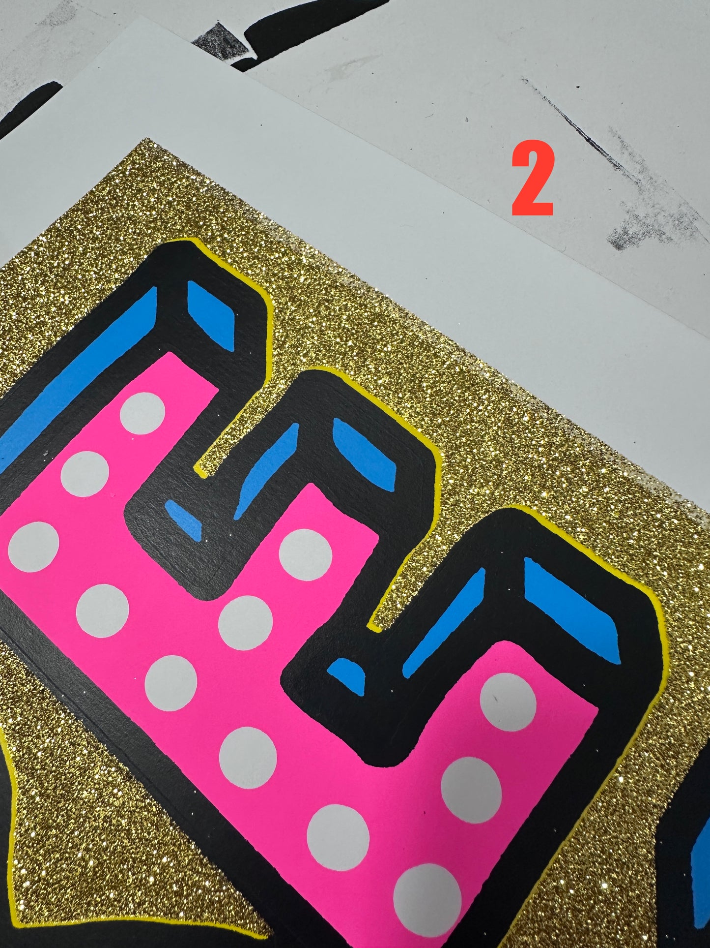 We Are Family Glitter Gold Handpulled Screenprint