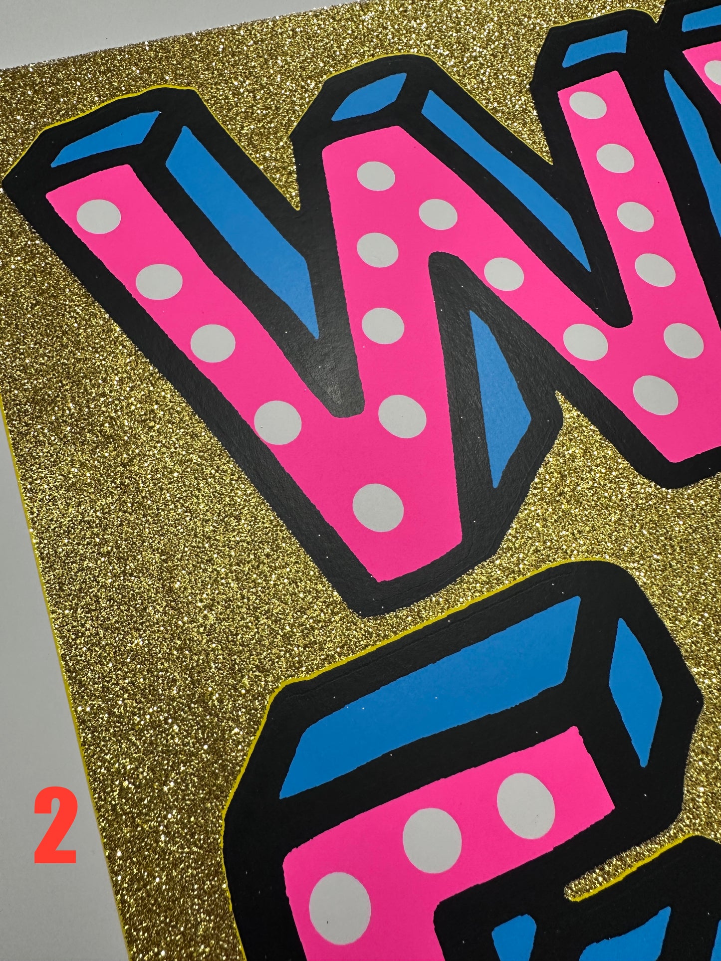 We Are Family Glitter Gold Handpulled Screenprint