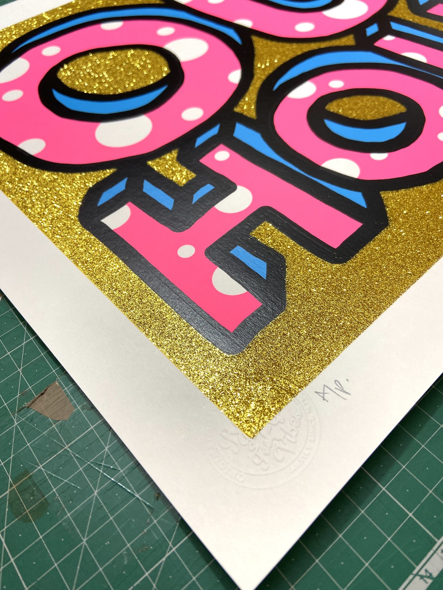 Our House A2 Gold Glitter Screen Print