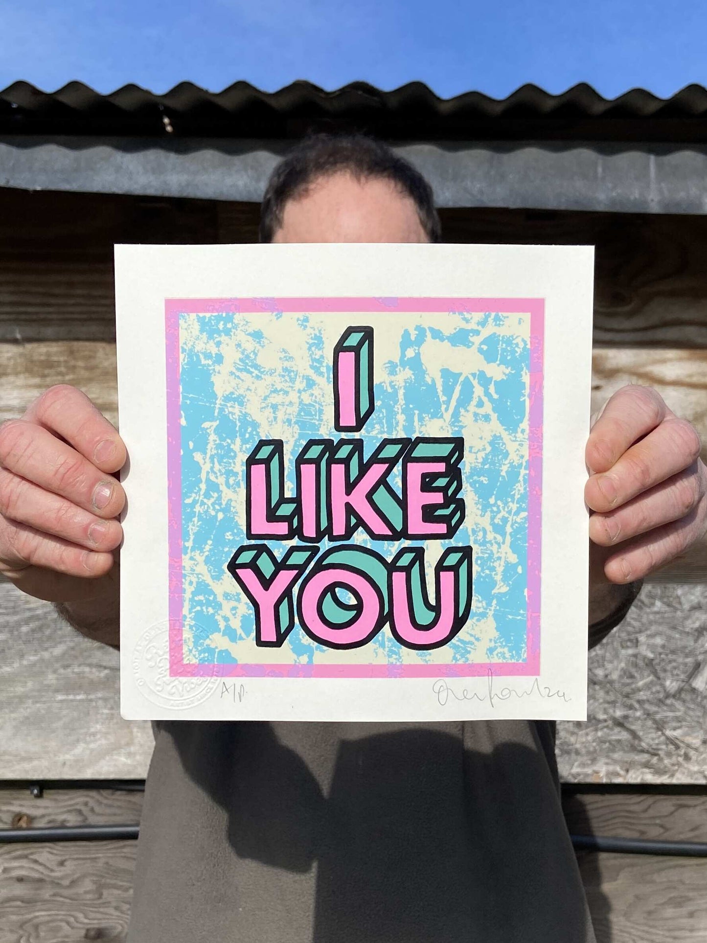 "I Like You" Hand Pulled Screen Print