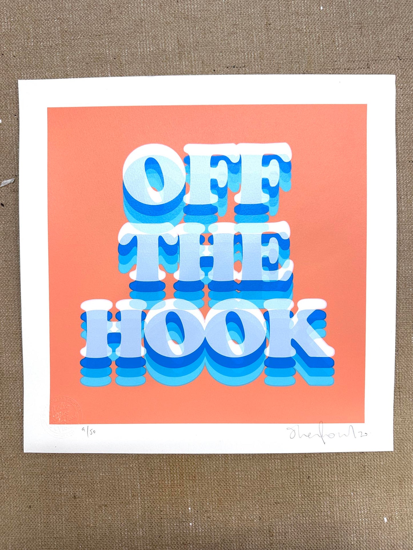 Off The Hook Hand Pulled Screenprint