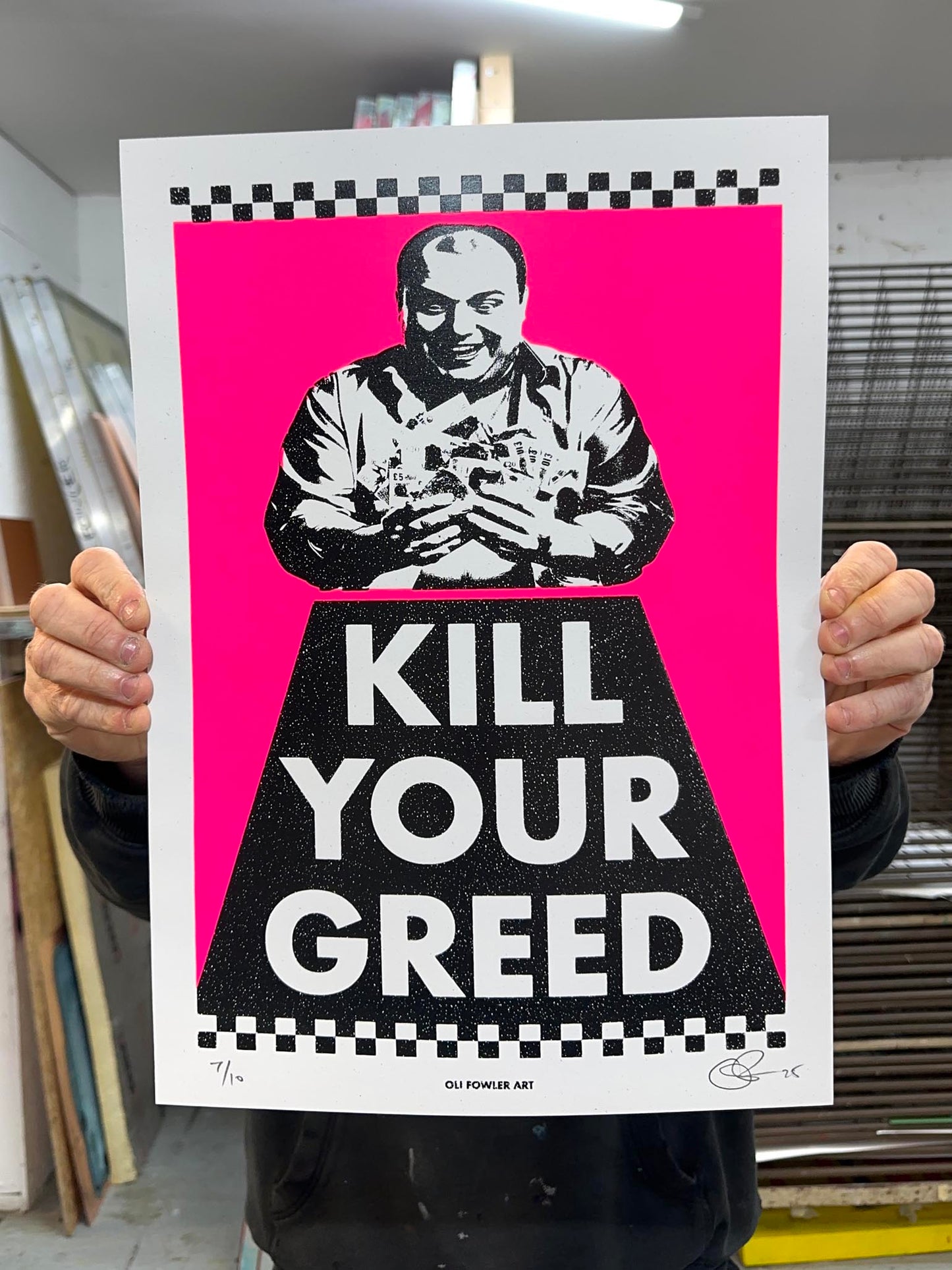 Kill Your Greed A3 Hand Pulled Screenprint