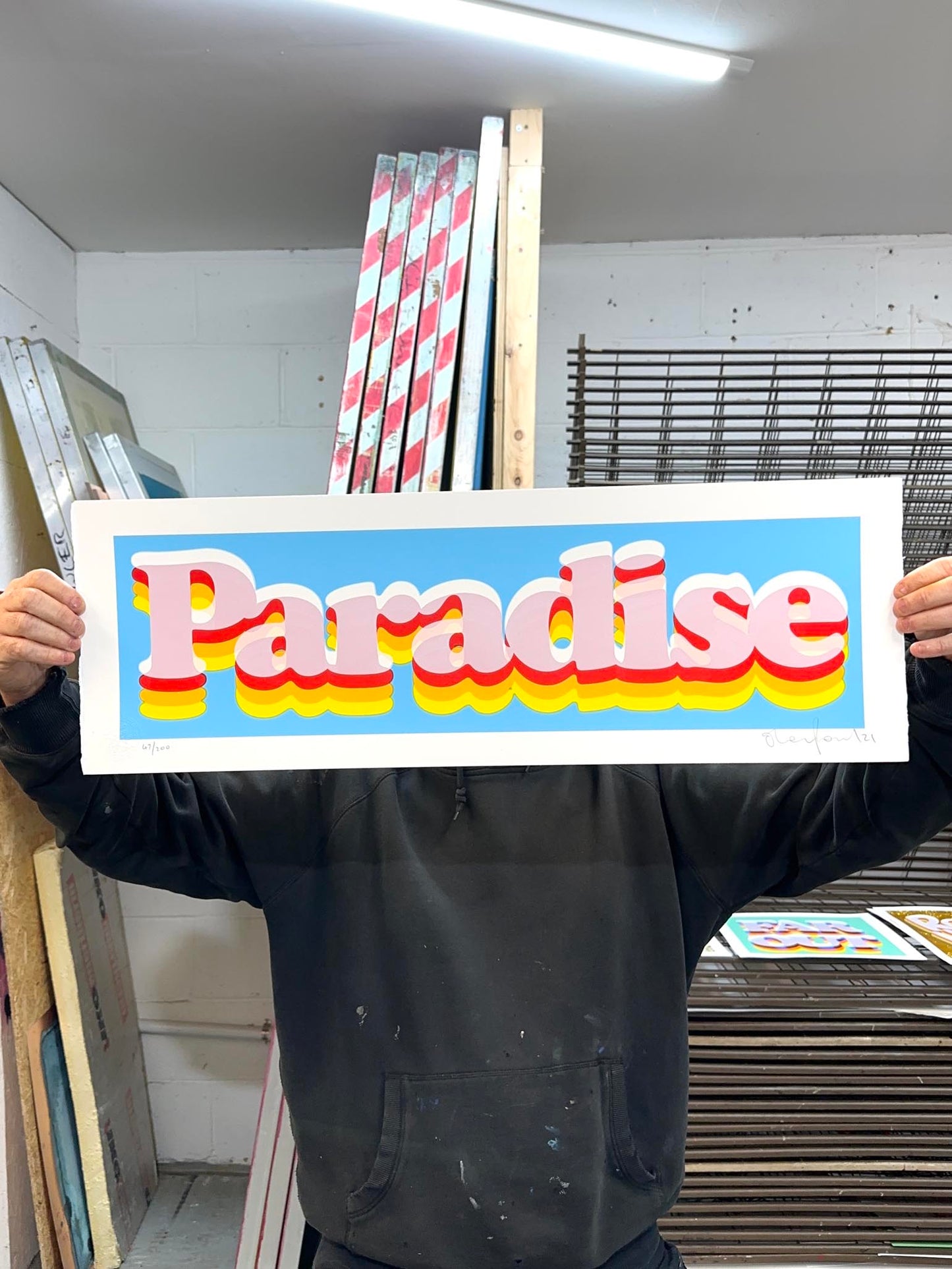 Paradise Blue Handpulled screenprint