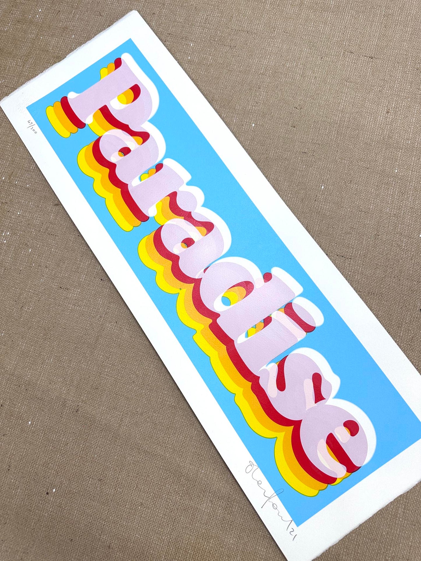 Paradise Blue Handpulled screenprint