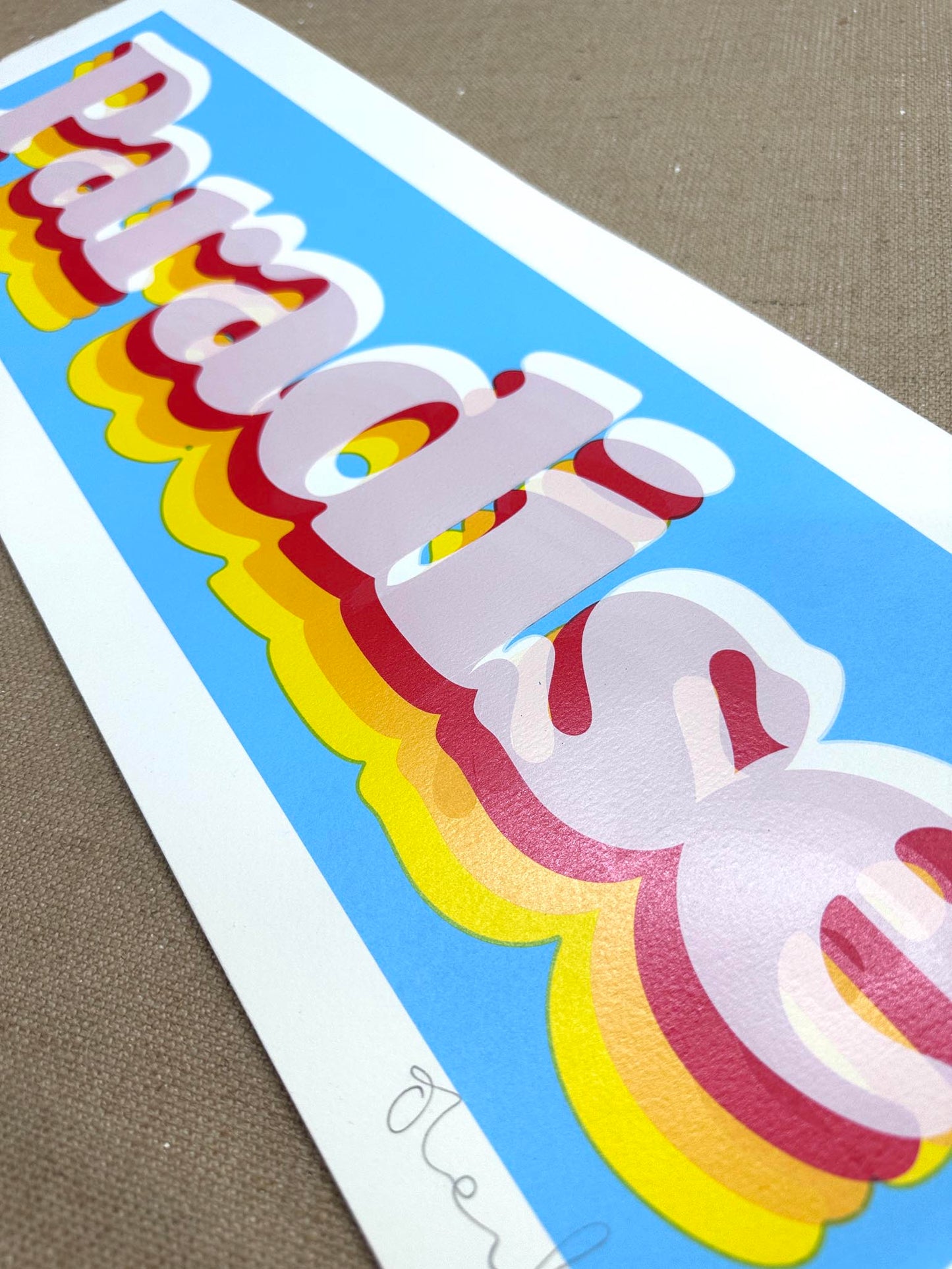 Paradise Blue Handpulled screenprint