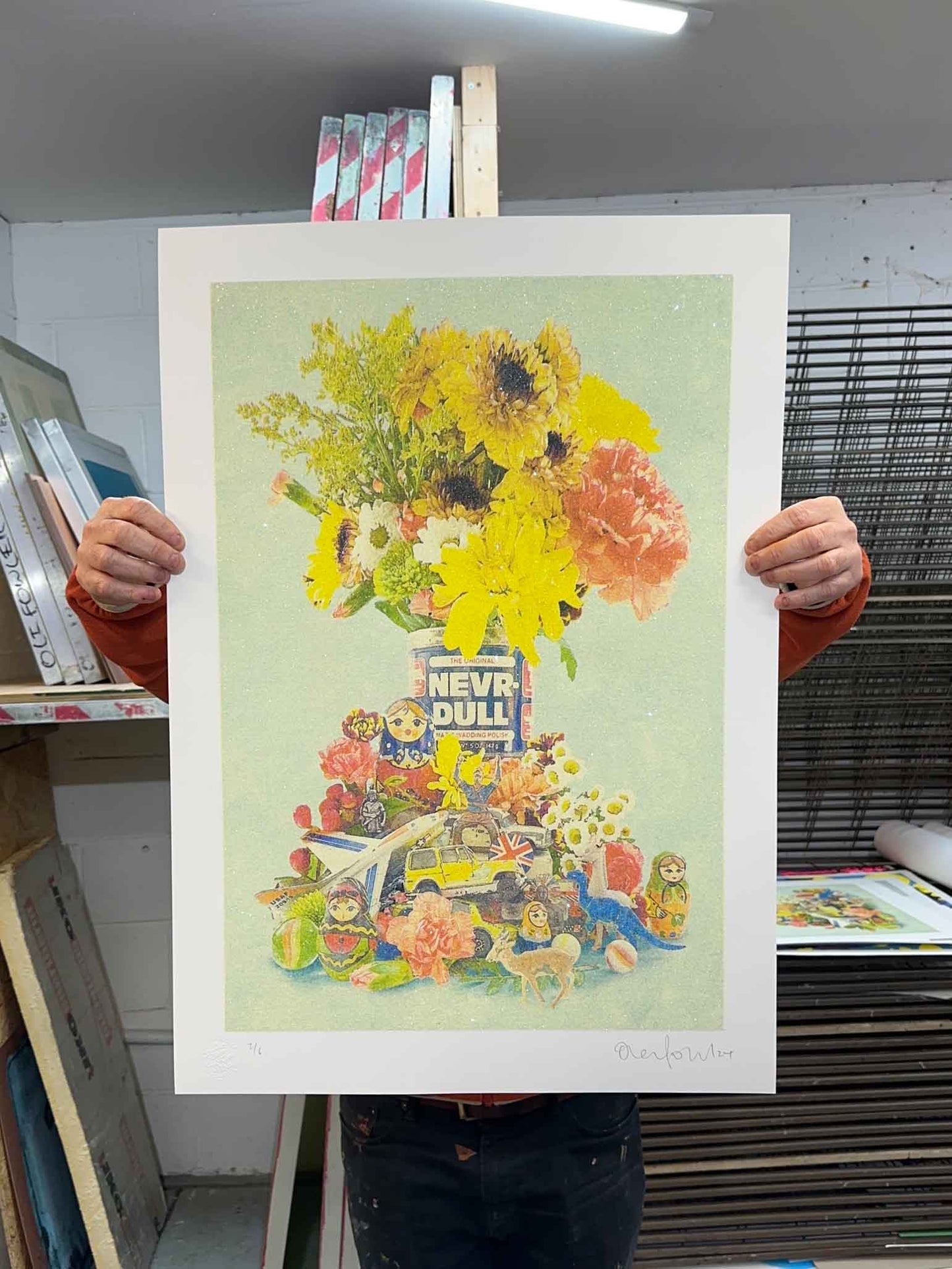 NEVRDULL Hand Pulled Diamond Dust Screen Print