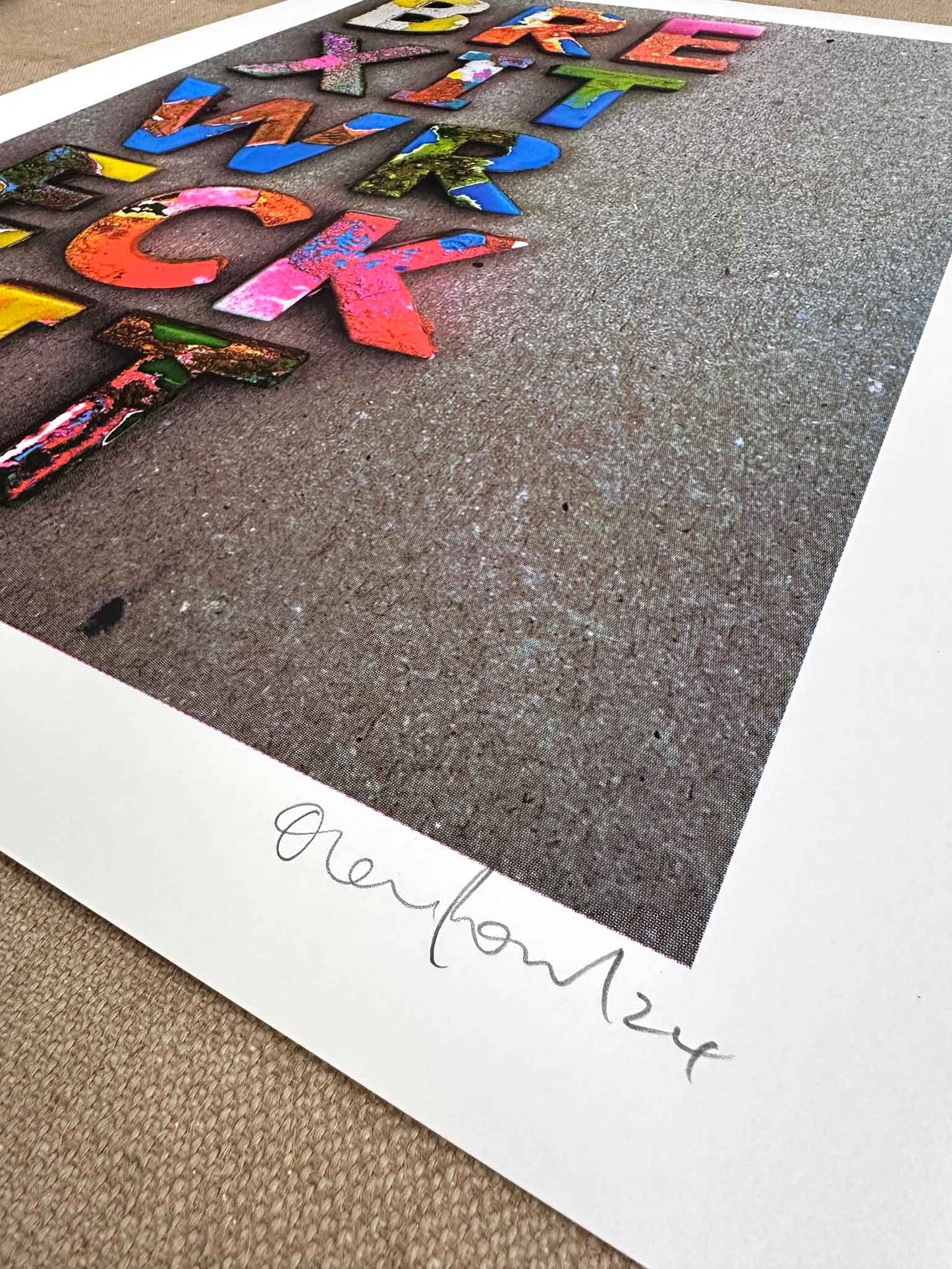 BREXIT WRECKSIT CMYK Handpulled Screenprint