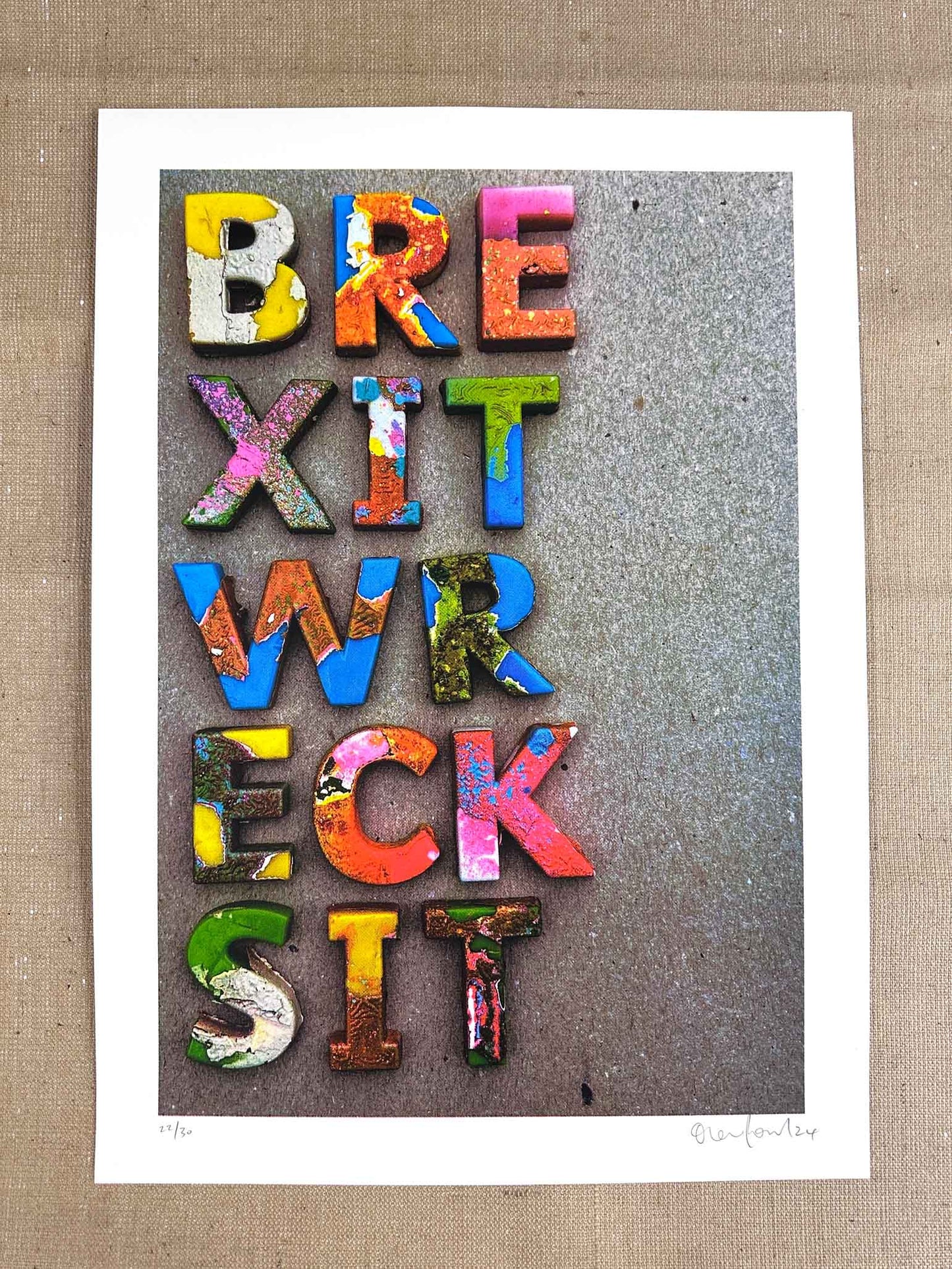 BREXIT WRECKSIT CMYK Handpulled Screenprint