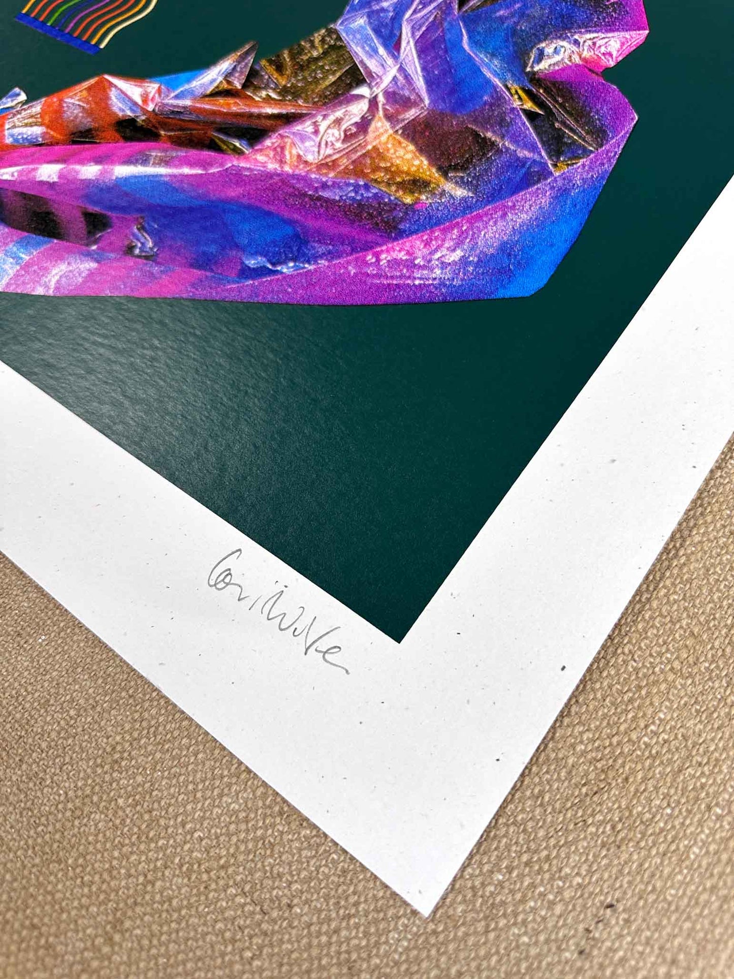 HEX GREEN Hand pulled Cmyk Dither Screenprint