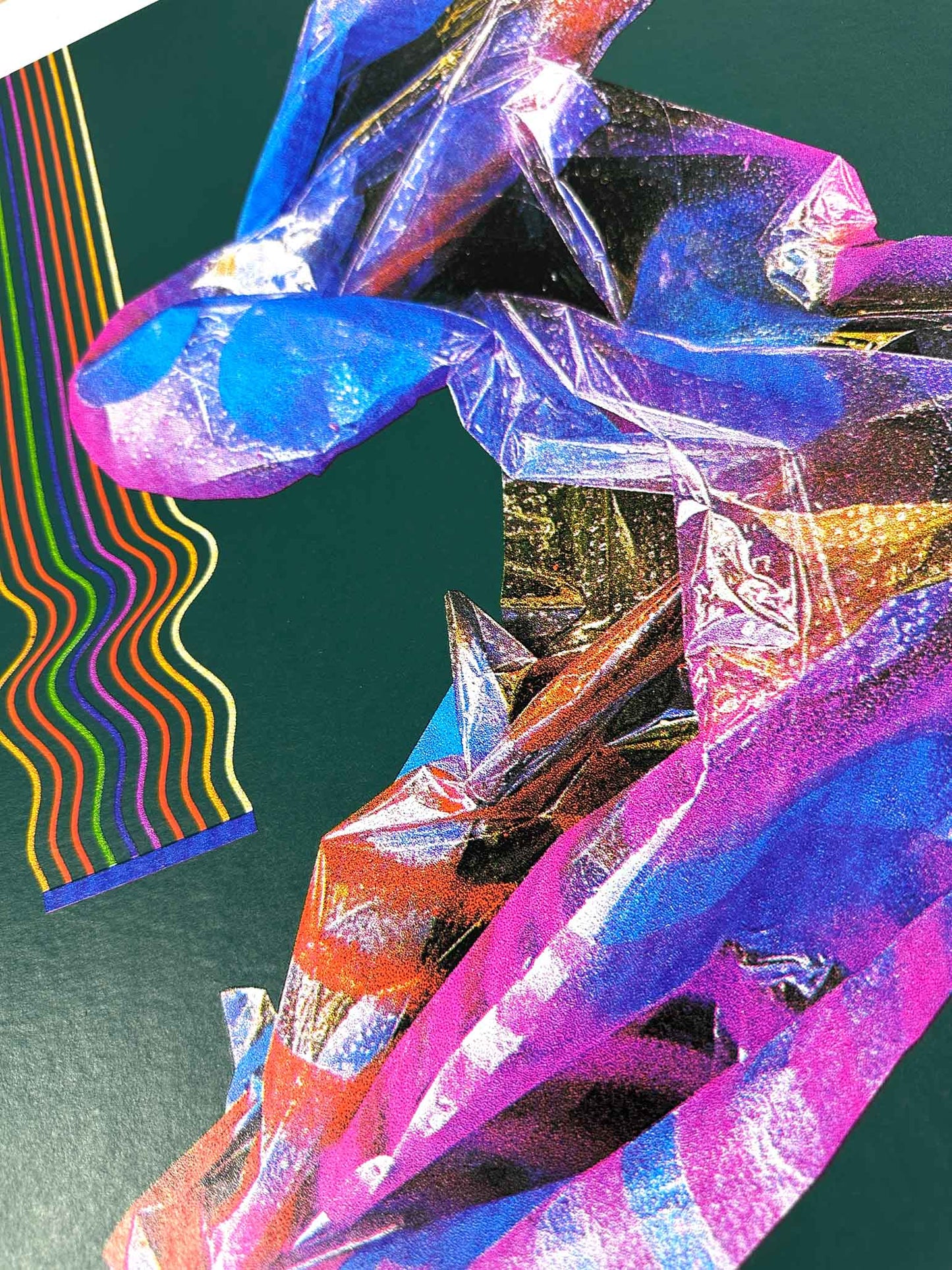 HEX GREEN Hand pulled Cmyk Dither Screenprint