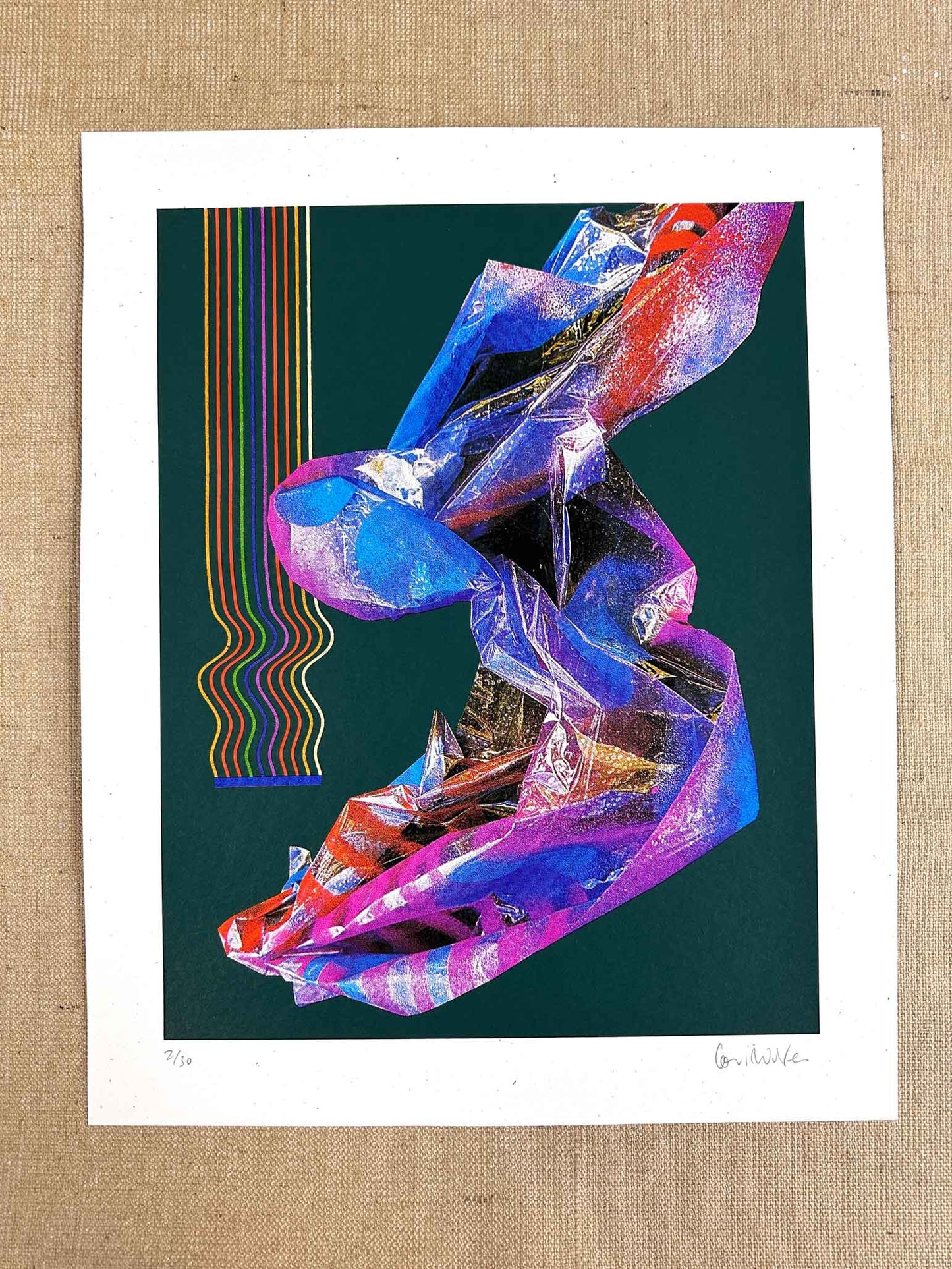 HEX GREEN Hand pulled Cmyk Dither Screenprint