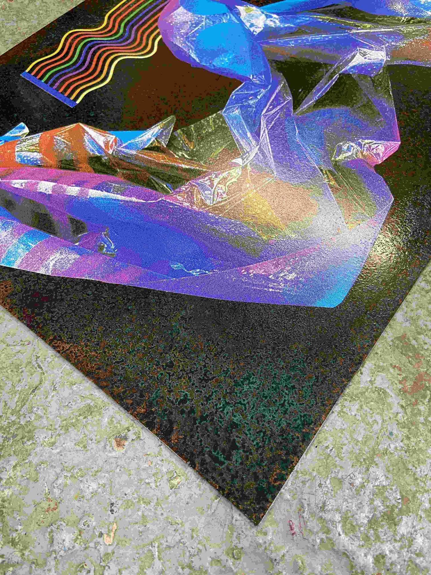 HEX2 Oxidised Copper Screenprint