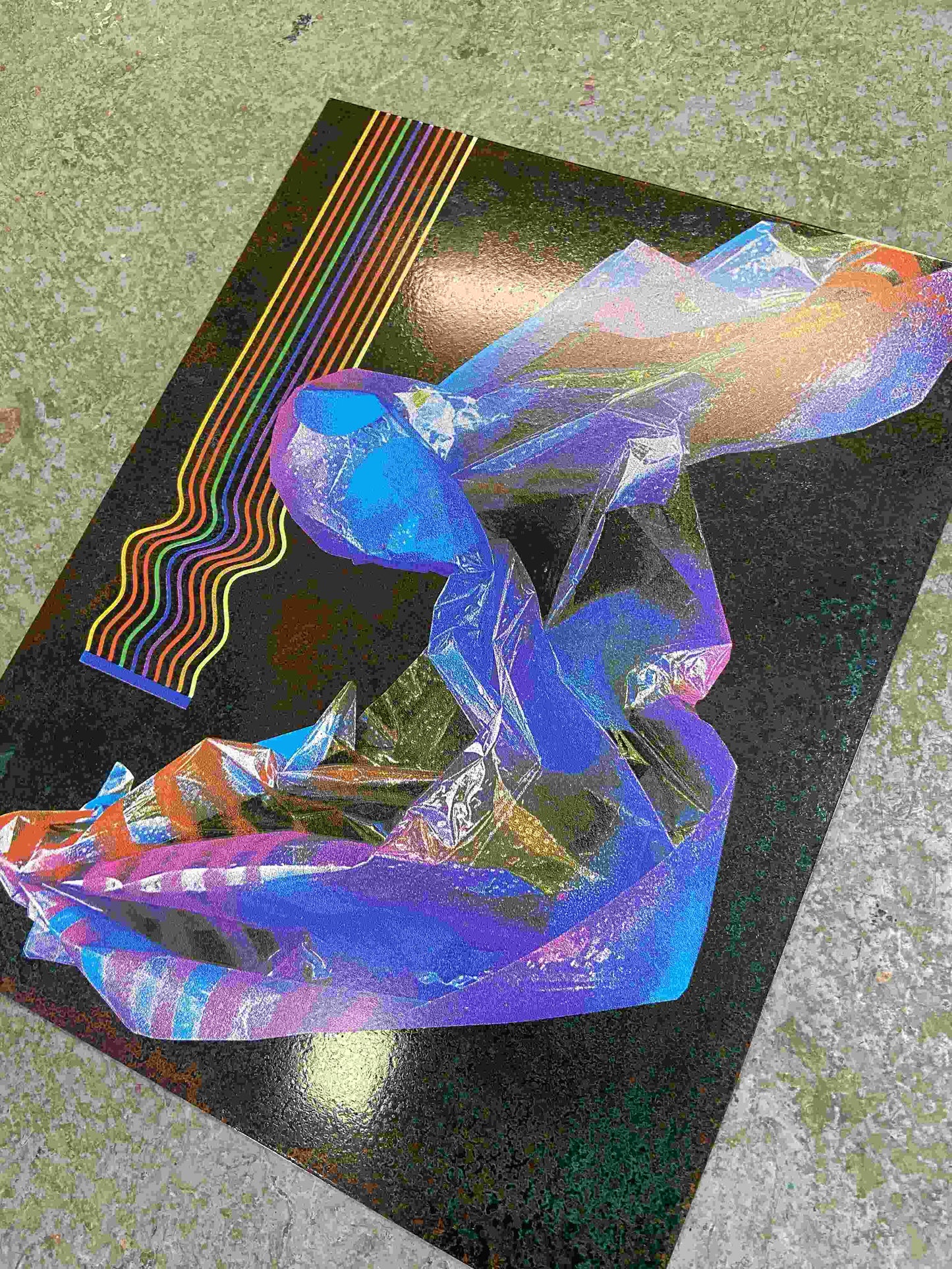 HEX2 Oxidised Copper Screenprint