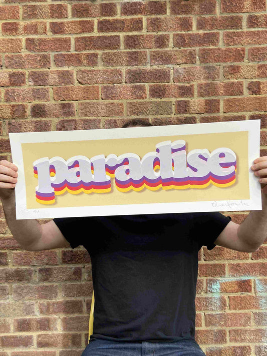 Paradise Cream Hand Pulled Screenprint