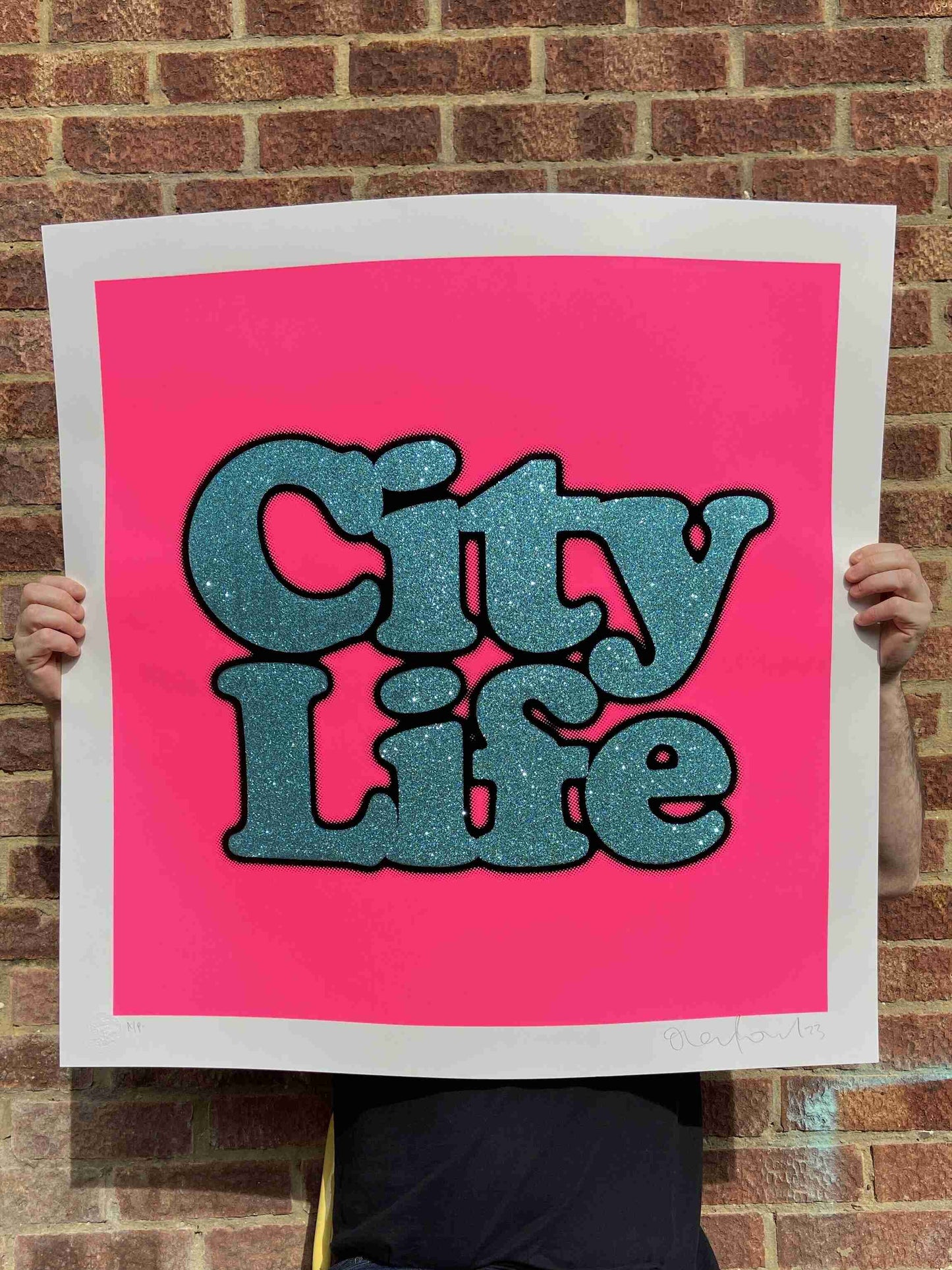 City Life XL Screenprint With Glitter