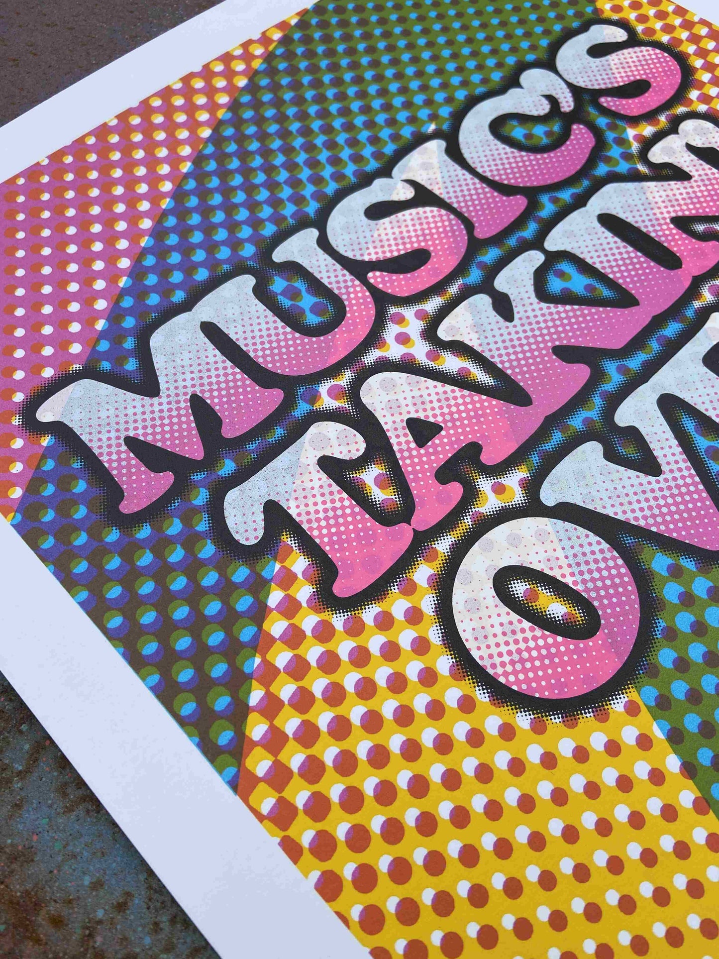 Musics Takin' Over Hand pulled Screenprint
