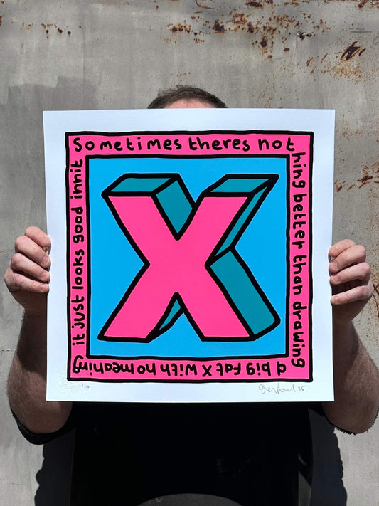 Big Fat X Hand Pulled Screenprint