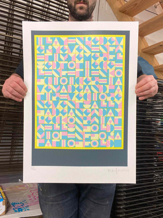 Hidden Typography "Paths of Gold" Screenprint