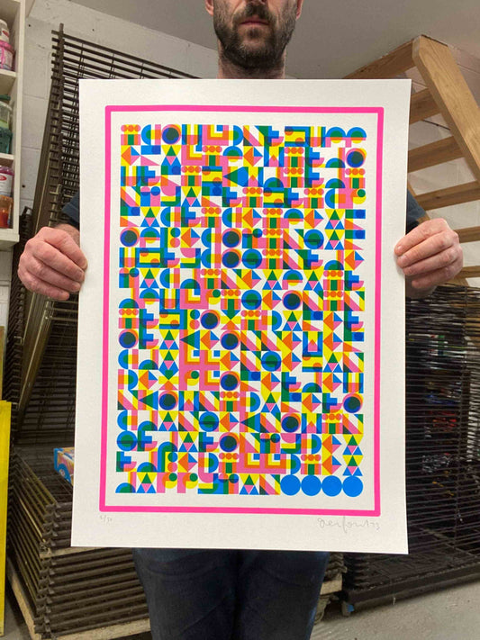 Hidden Typography "Happy Man" Screenprint
