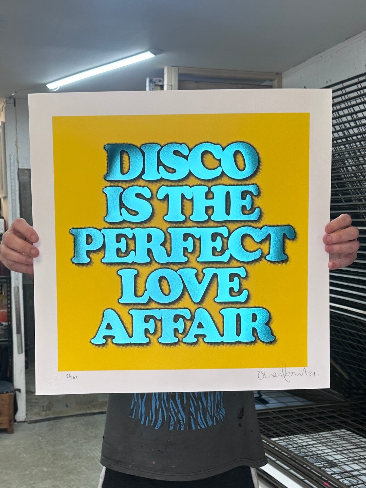 Disco Is...Yellow Hand pulled Screenprint