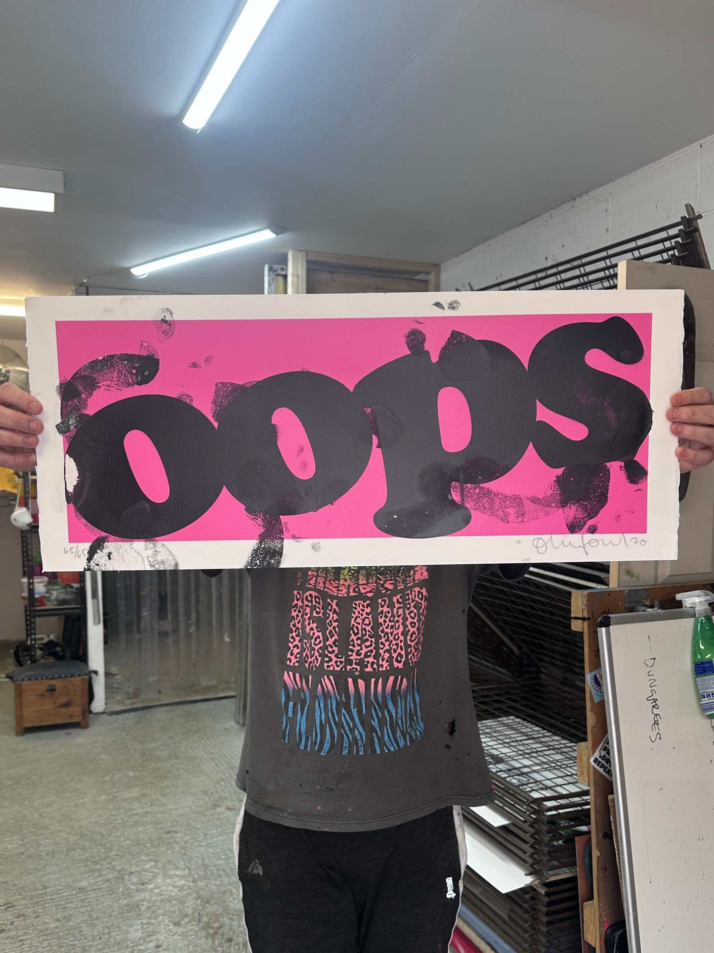 OOPS Pink Hand Pulled Screenprint