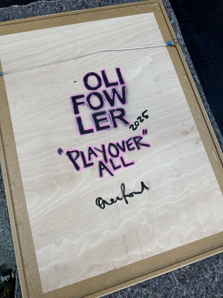"Play Over All" Framed Original Screen Print Original OLI FOWLER ART tag1 framed art