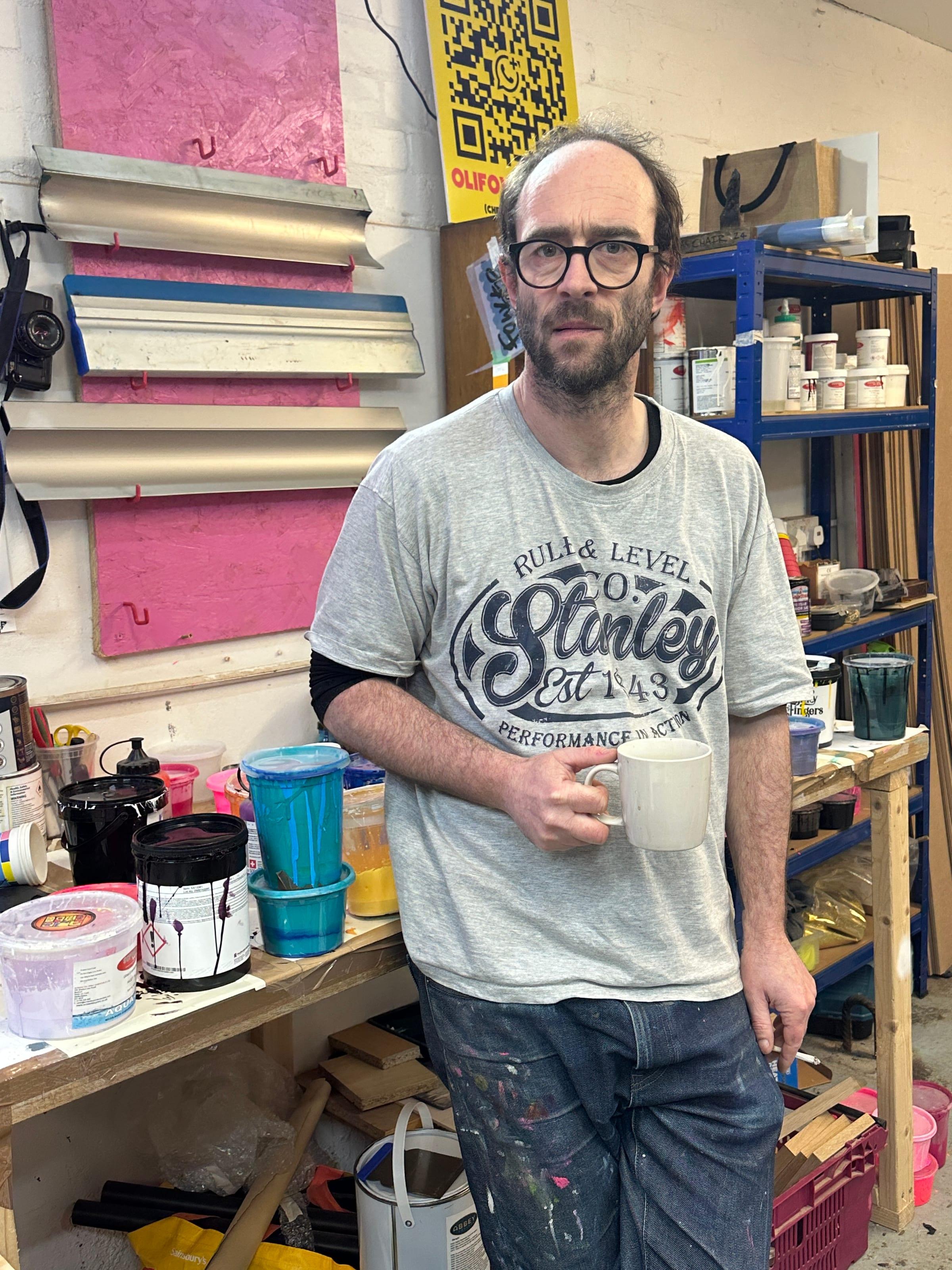 Oli Fowler in his studio