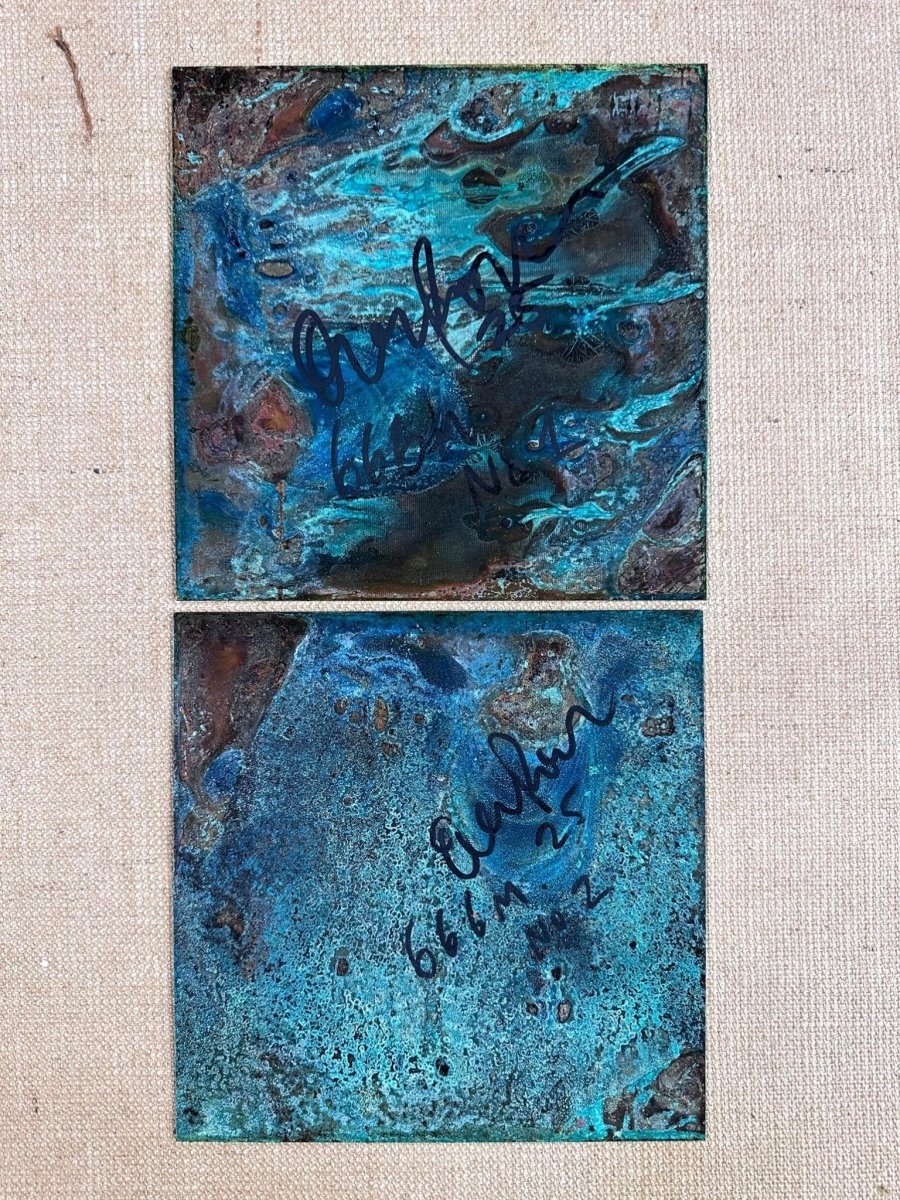 666 Square / Oxidised Original Artwork OLI FOWLER ART tag1  One - Off