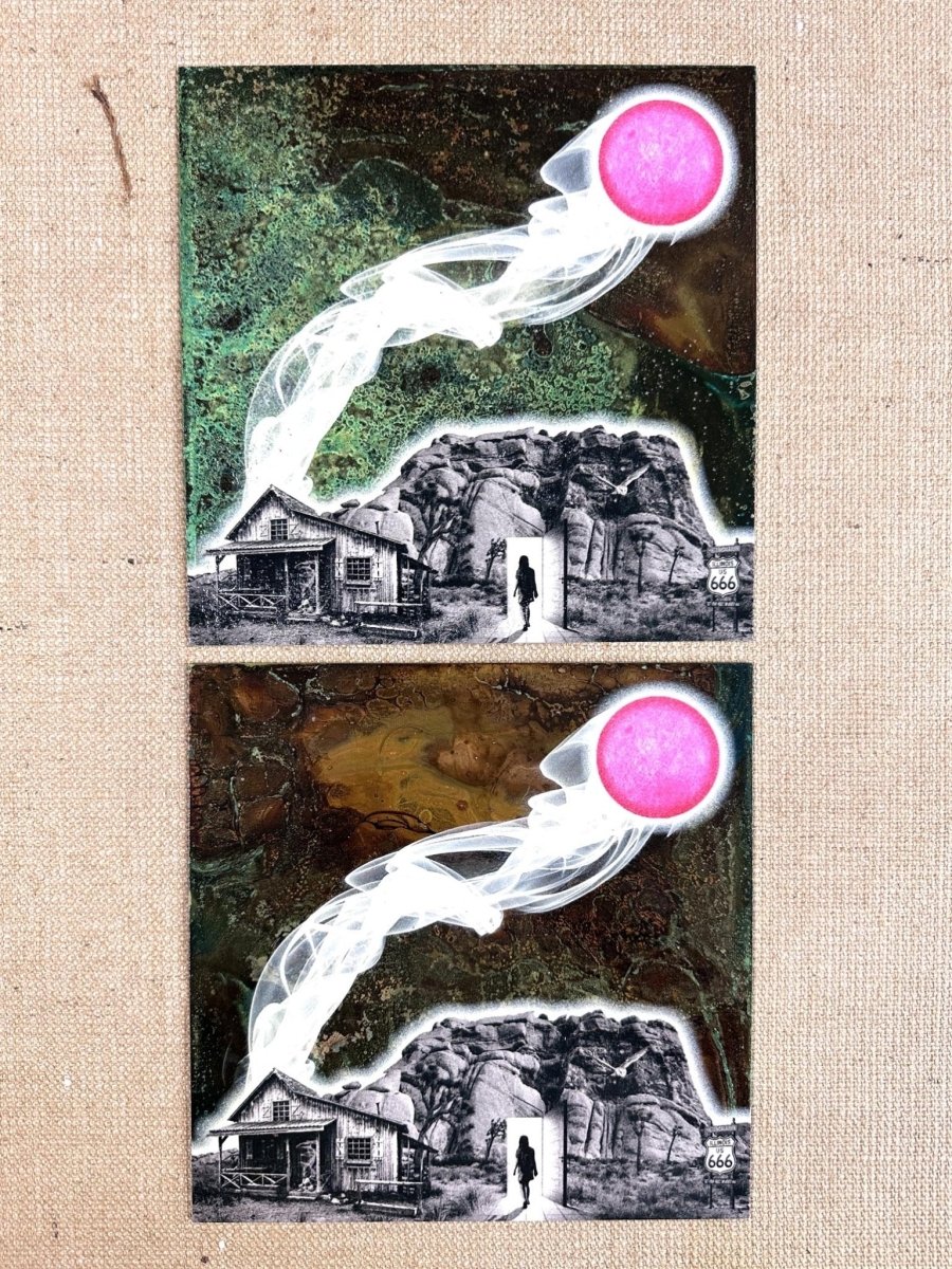 666 Square / Oxidised Original Artwork OLI FOWLER ART tag1  One - Off