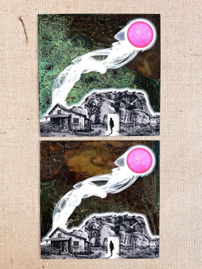 666 Square / Oxidised Original Artwork OLI FOWLER ART tag1  One - Off