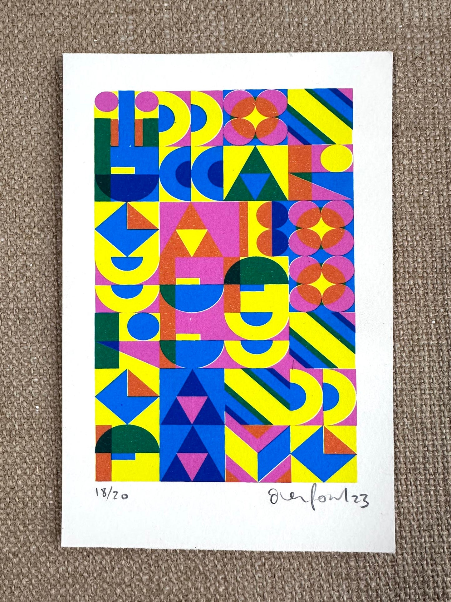 Fortune And Fame Mini Hand pulled Screenprint