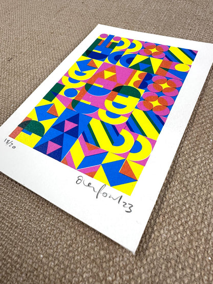 Fortune And Fame Mini Hand pulled Screenprint