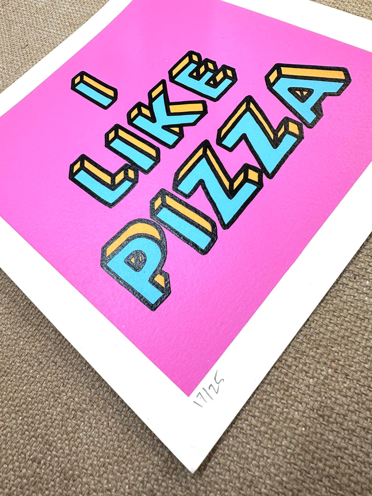 I Like Pizza Handpulled Screenprint