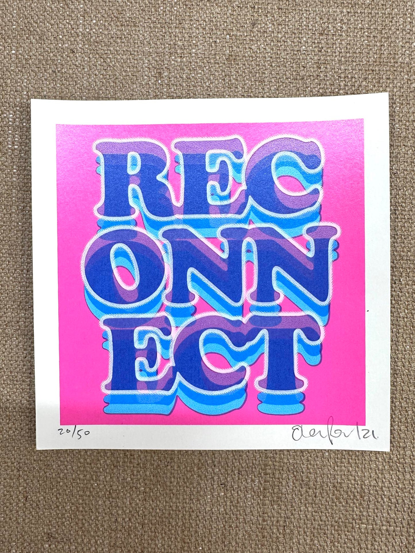 Reconnect Mini Hand Pulled Screenprint