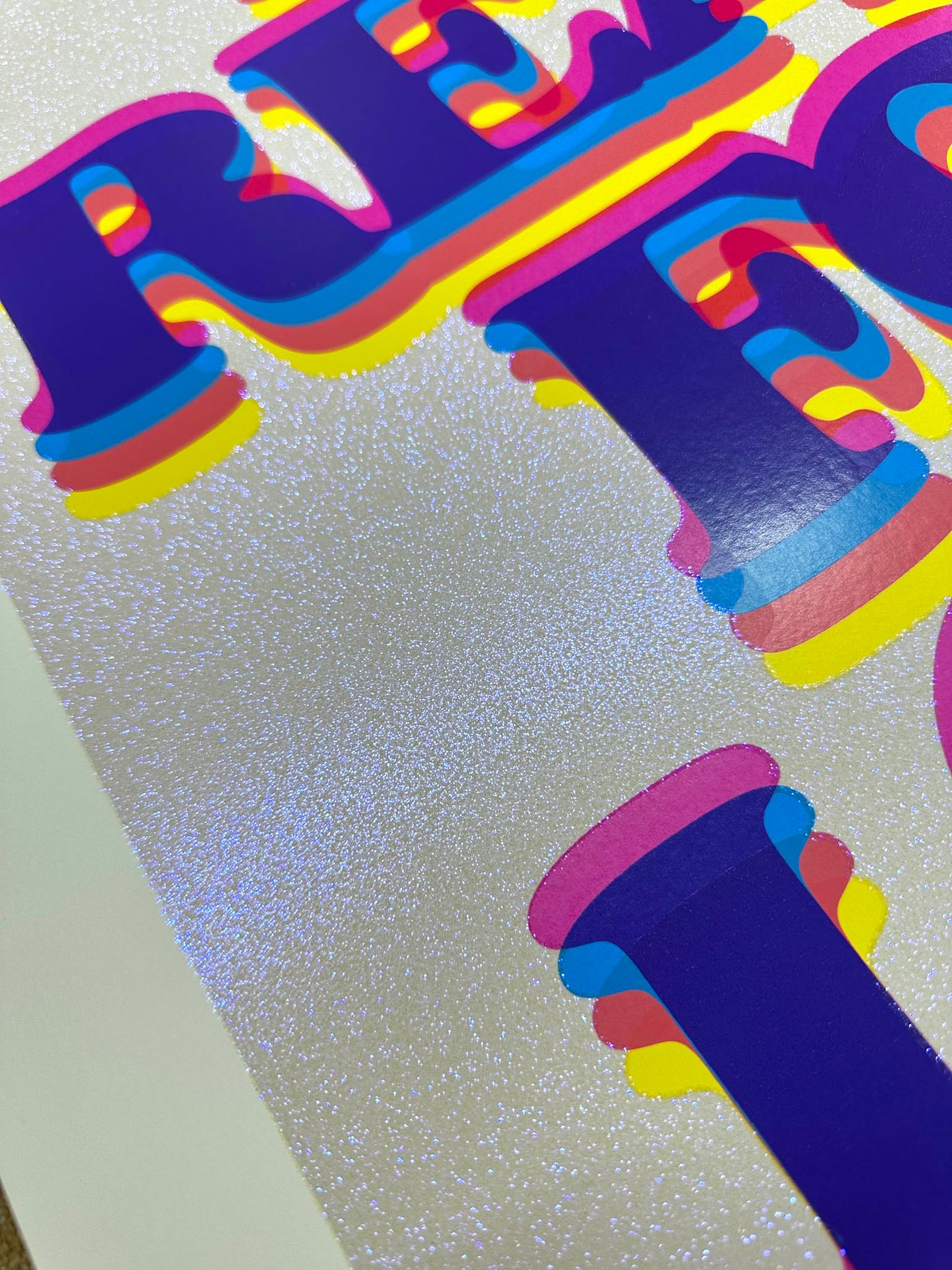 Ready For Love Magenta Iridescent Screenprint