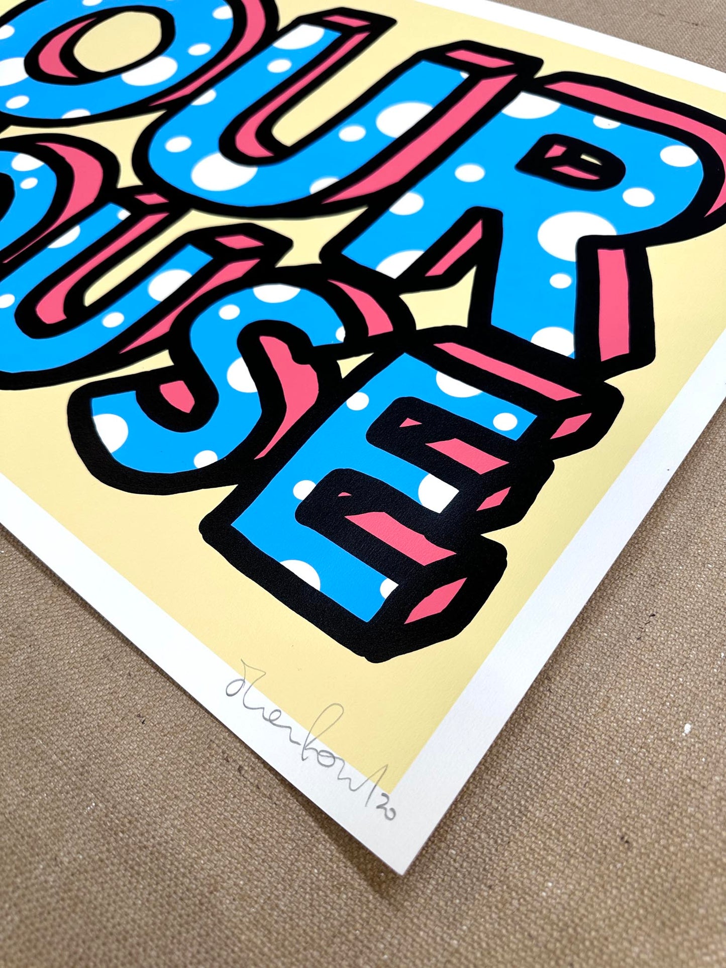 Our House Cream Hand pulled Screenprint