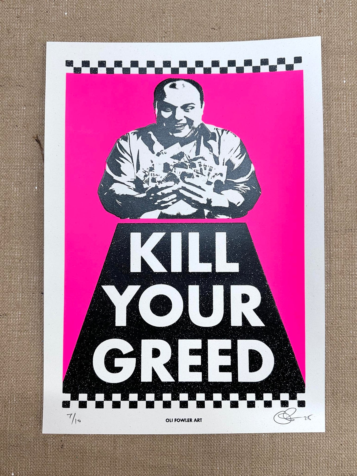 Kill Your Greed A3 Hand Pulled Screenprint