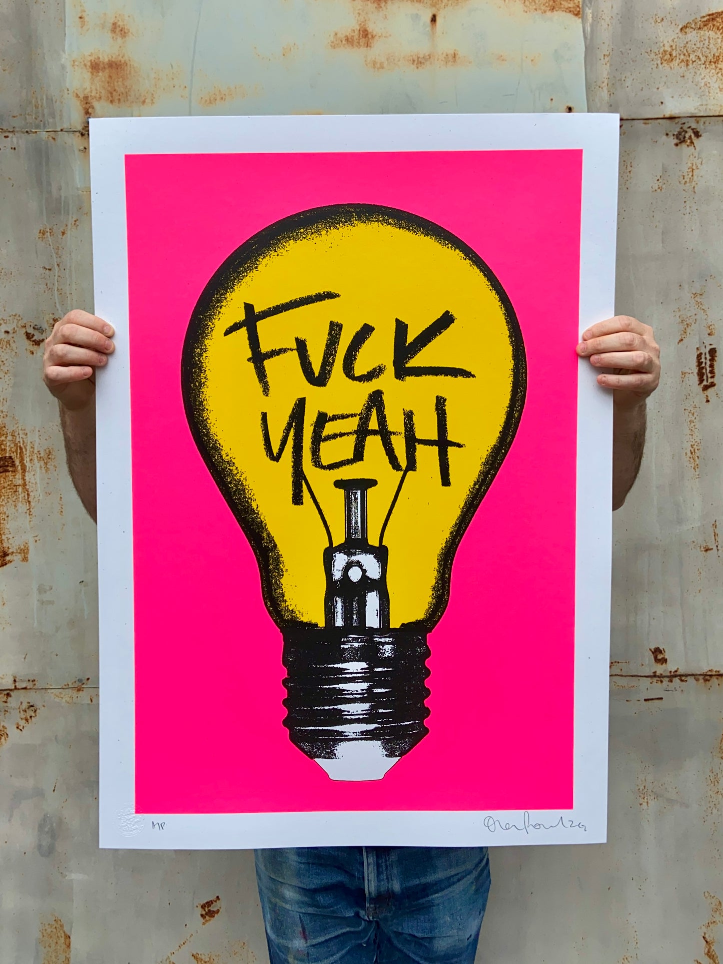 FUCK YEAH XL A1 FLURO SCREENPRINT