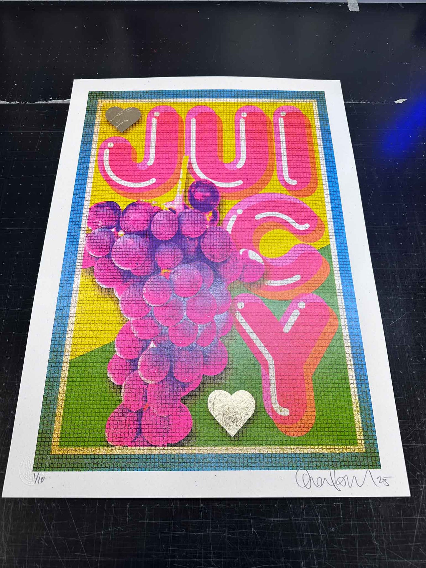 Juicy Hand Pulled Screenprint With Gold Leaf