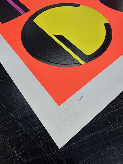 DISCO25 Fluro Orange Hand Pulled Screenprint