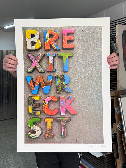 BREXIT WREXIT CMYK Handpulled Screenprint