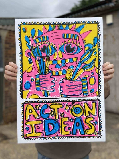 ACT ON IDEAS - Hand Made Positive Screen Print - shop_name