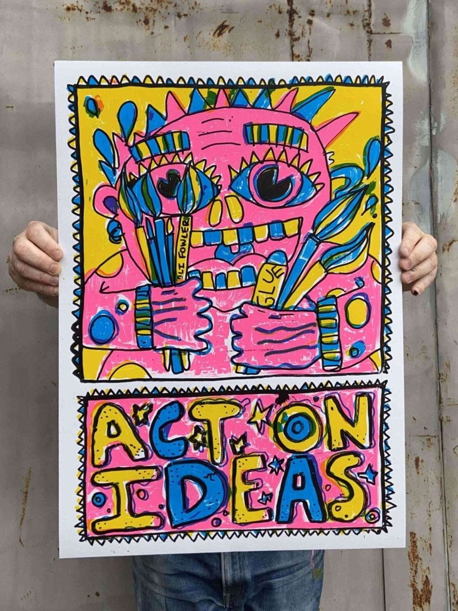 ACT ON IDEAS - Hand Made Positive Screen Print - shop_name