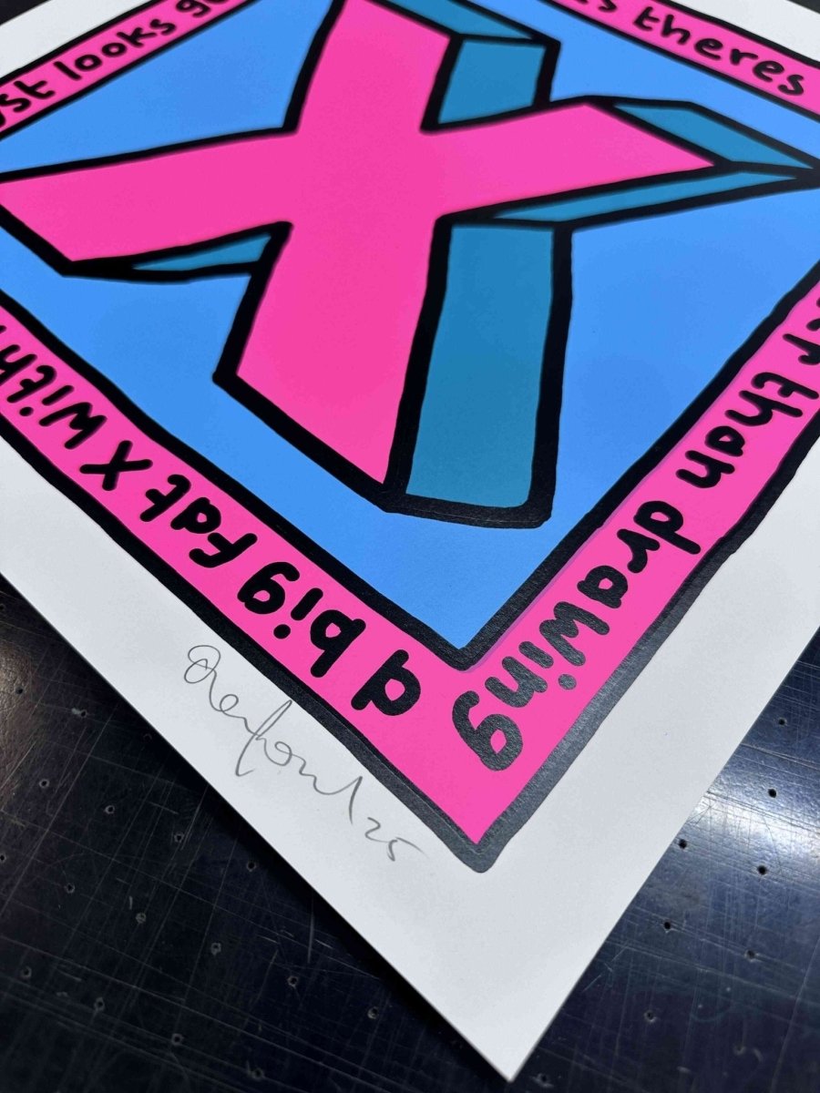 Big Fat X Hand Pulled Screenprint - shop_name