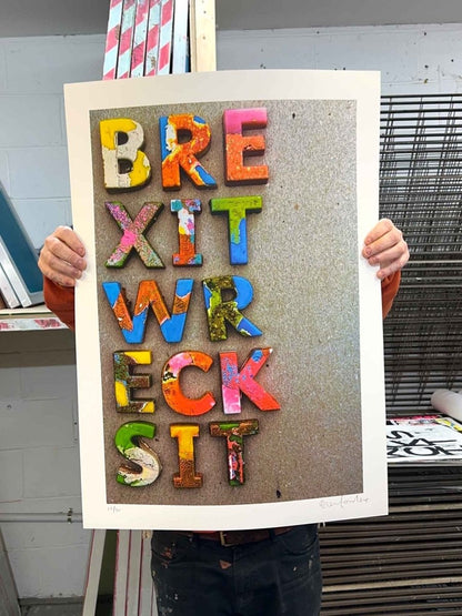 BREXIT WRECKSIT CMYK Handpulled Screenprint - shop_name
