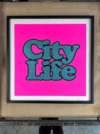 CITY LIFE (FRAMED) OLI FOWLER ART tag1  framed art