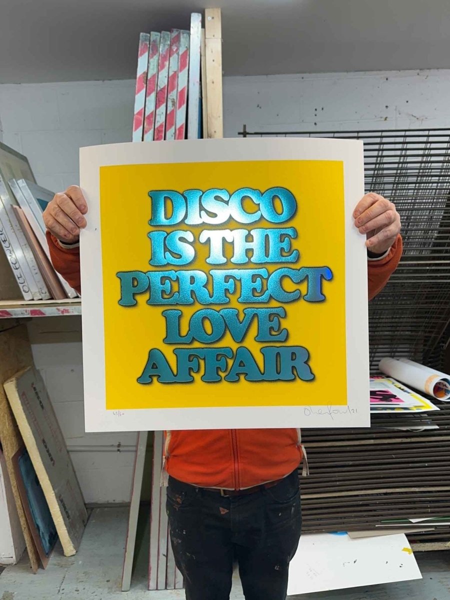 Disco Is...Yellow Hand pulled Screenprint - shop_name