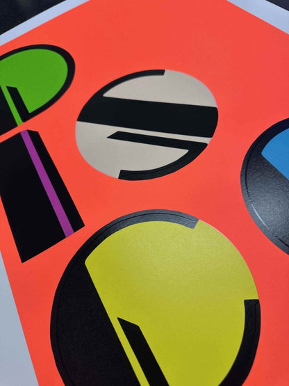 DISCO25 Fluro Orange Hand Pulled Screenprint - shop_name