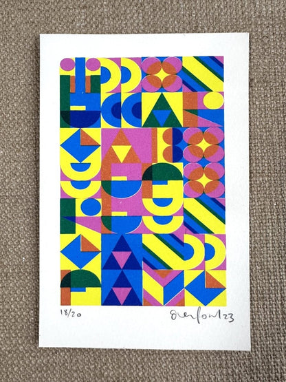 Fortune And Fame Mini Hand pulled Screenprint - shop_name