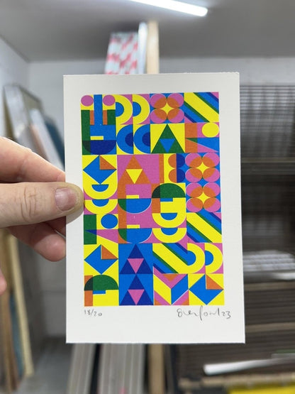 Fortune And Fame Mini Hand pulled Screenprint - shop_name